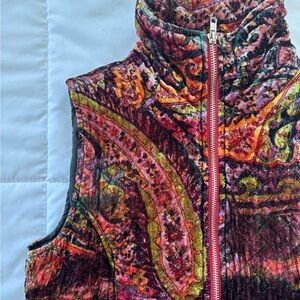 90s y2k Retro Velvet Chico's Multicolor Paisley Vest
